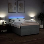 vidaXL Κρεβάτι Boxspring με Στρώμα Ανοιχτό Γκρι 140x200 εκ. Υφασμάτινο
