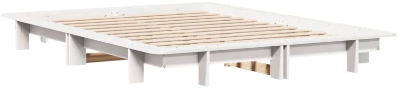 vidaXL Σκελετός Κρεβ. Χωρίς Στρώμα Λευκό 140x190 εκ Μασίφ Πεύκο