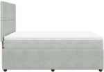 vidaXL Κρεβάτι Boxspring με Στρώμα Ανοιχτό Γκρι 160x200 εκ. Βελούδινο
