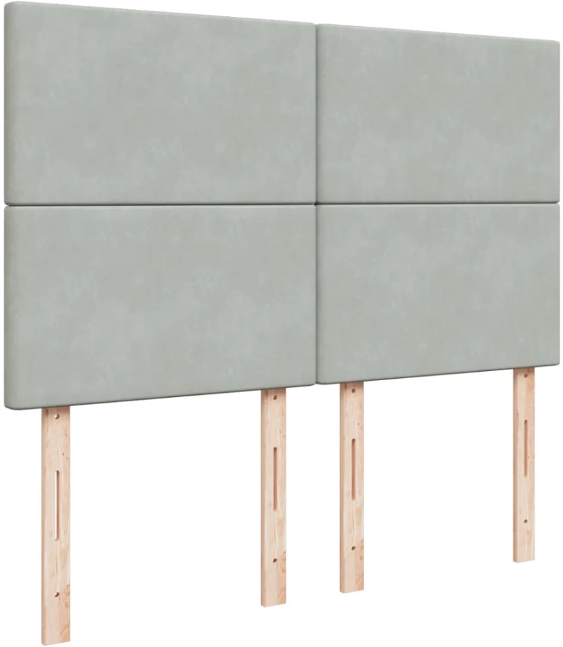 vidaXL Κρεβάτι Boxspring με Στρώμα Ανοιχτό Γκρι 160x200 εκ. Βελούδινο