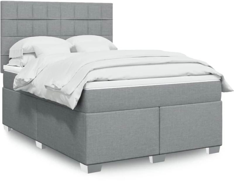 vidaXL Κρεβάτι Boxspring με Στρώμα Αν. Πράσινο 160x200εκ Υφασμάτινο