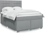 vidaXL Κρεβάτι Boxspring με Στρώμα Αν. Πράσινο 160x200εκ Υφασμάτινο