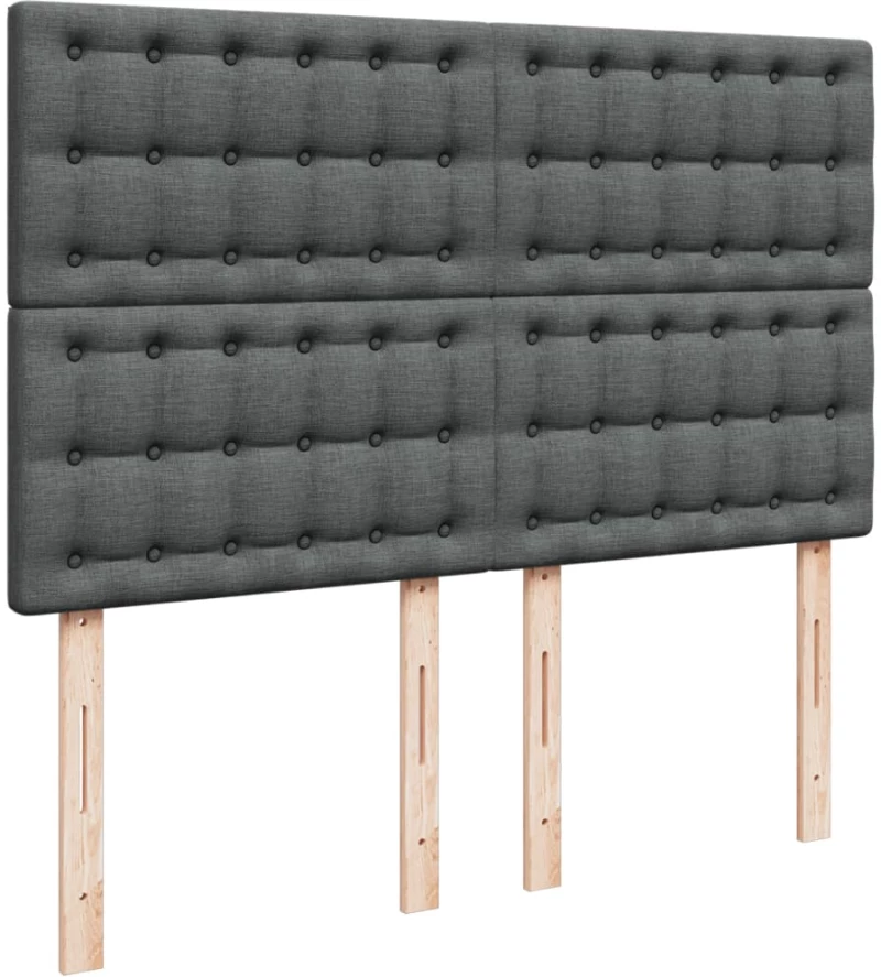 vidaXL Κρεβάτι Boxspring με Στρώμα Σκούρο Γκρι 140x200 εκ Υφασμάτινο