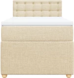 vidaXL Κρεβάτι Boxspring με Στρώμα Κρεμ 90x190 εκ.Υφασμάτινο