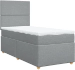 vidaXL Κρεβάτι Boxspring με Στρώμα Ανοιχτό Γκρι 100x200 εκ. Υφασμάτινο