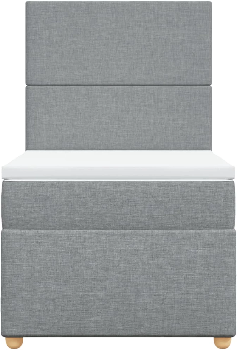 vidaXL Κρεβάτι Boxspring με Στρώμα Ανοιχτό Γκρι 100x200 εκ. Υφασμάτινο