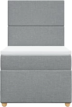 vidaXL Κρεβάτι Boxspring με Στρώμα Ανοιχτό Γκρι 100x200 εκ. Υφασμάτινο