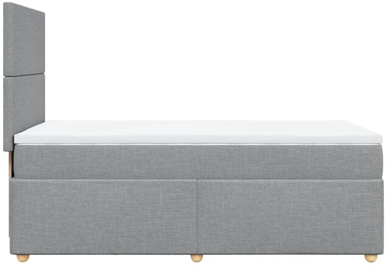 vidaXL Κρεβάτι Boxspring με Στρώμα Ανοιχτό Γκρι 100x200 εκ. Υφασμάτινο