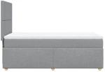 vidaXL Κρεβάτι Boxspring με Στρώμα Ανοιχτό Γκρι 100x200 εκ. Υφασμάτινο
