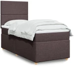 vidaXL Κρεβάτι Boxspring με Στρώμα Σκούρο Καφέ 90x190 εκ. Υφασμάτινο