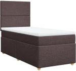 vidaXL Κρεβάτι Boxspring με Στρώμα Σκούρο Καφέ 90x190 εκ. Υφασμάτινο