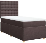 vidaXL Κρεβάτι Boxspring με Στρώμα Σκούρο Καφέ 90x190 εκ. Υφασμάτινο