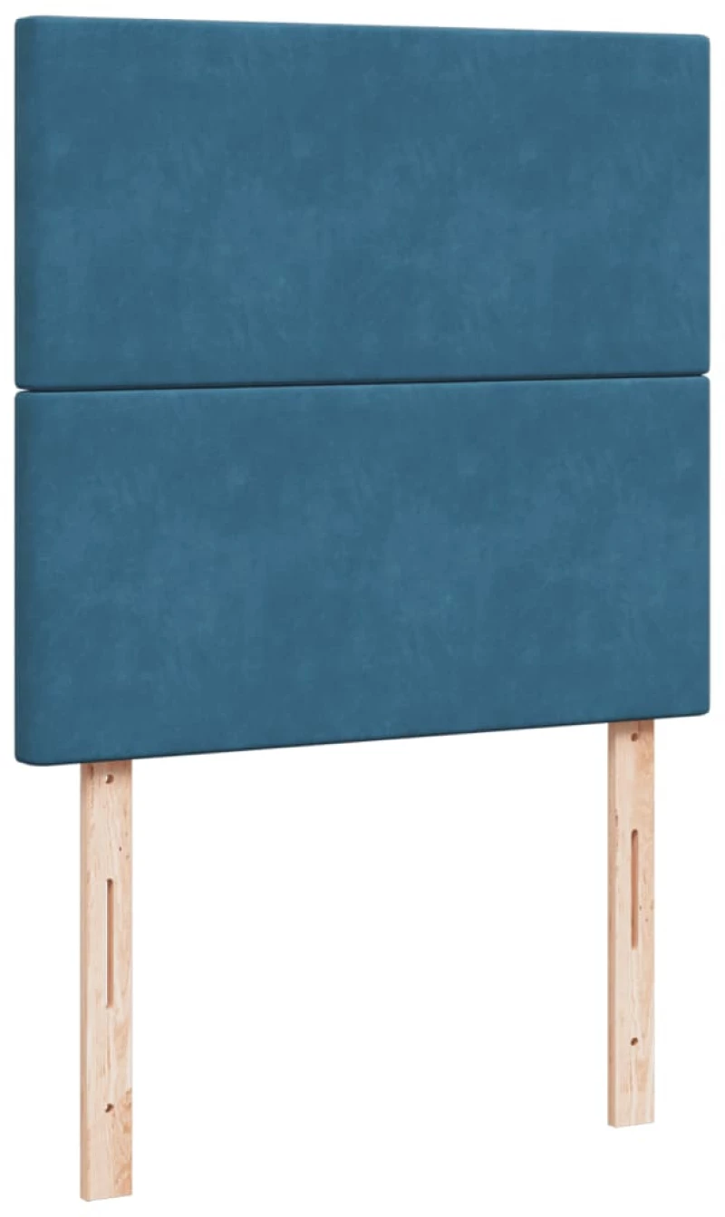 vidaXL Κρεβάτι Boxspring με Στρώμα Σκούρο Μπλε 100x200 εκ. Βελούδινο