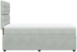 vidaXL Κρεβάτι Boxspring με Στρώμα Ανοιχτό Γκρι 90x190 εκ. Βελούδινο