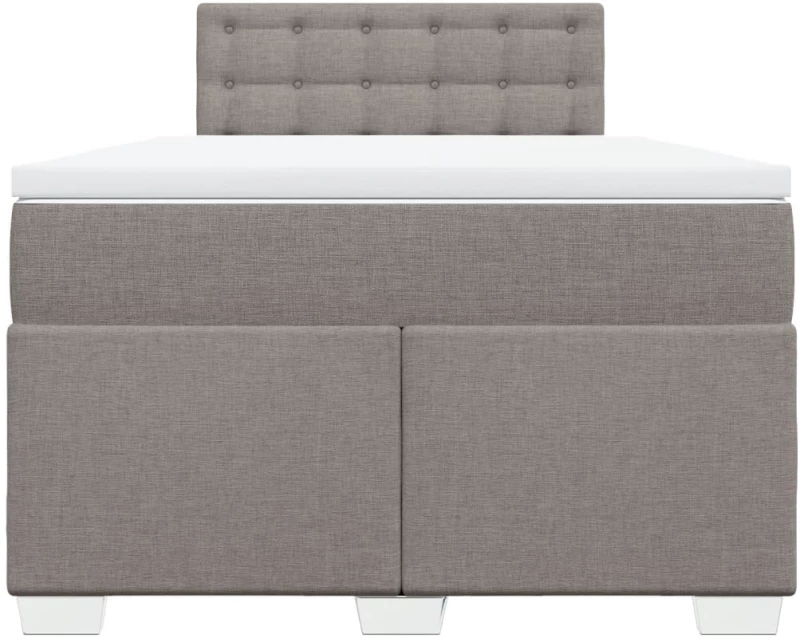 vidaXL Κρεβάτι Boxspring με Στρώμα Taupe 120x200 εκ. Υφασμάτινο