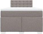 vidaXL Κρεβάτι Boxspring με Στρώμα Taupe 120x200 εκ. Υφασμάτινο