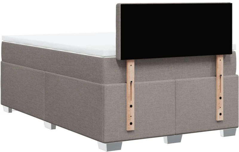 vidaXL Κρεβάτι Boxspring με Στρώμα Taupe 120x200 εκ. Υφασμάτινο