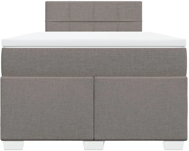 vidaXL Κρεβάτι Boxspring με Στρώμα Taupe 120x200 εκ. Υφασμάτινο