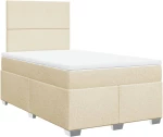 vidaXL Κρεβάτι Boxspring με Στρώμα Κρεμ 120x200 εκ. Υφασμάτινο