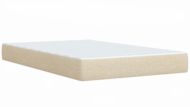 vidaXL Κρεβάτι Boxspring με Στρώμα Κρεμ 120x200 εκ. Υφασμάτινο