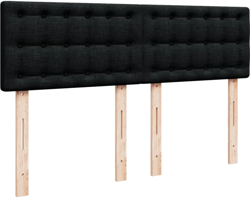 vidaXL Κρεβάτι Boxspring με Στρώμα Μαύρο 160x200 εκ. Υφασμάτινο