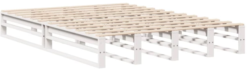 vidaXL Σκελετός Κρεβ. Χωρίς Στρώμα Λευκό 140x200 εκ Μασίφ Πεύκο