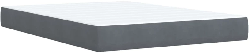 vidaXL Κρεβάτι Boxspring με Στρώμα Σκούρο Γκρι 140x200 εκ. Βελούδινο