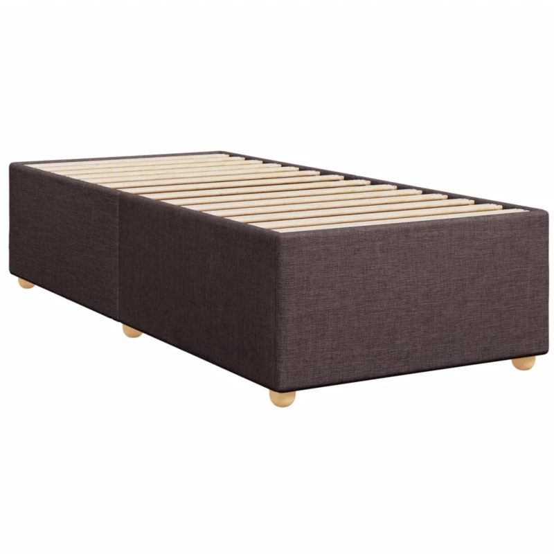 vidaXL Κρεβάτι Boxspring με Στρώμα Σκούρο Καφέ 90x190 εκ. Υφασμάτινο