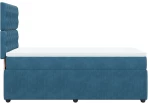 vidaXL Κρεβάτι Boxspring με Στρώμα Σκούρο Μπλε 90x190 εκ. Βελούδινο