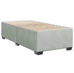 vidaXL Κρεβάτι Boxspring με Στρώμα Ανοιχτό Γκρι 90x200 εκ. Βελούδινο