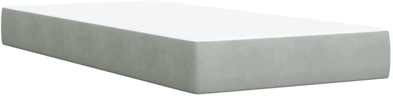 vidaXL Κρεβάτι Boxspring με Στρώμα Ανοιχτό Γκρι 90x200 εκ. Βελούδινο