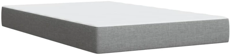 vidaXL Κρεβάτι Boxspring με Στρώμα Ανοιχτό Γκρι 120x200 εκ. Υφασμάτινο