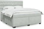 vidaXL Κρεβάτι Boxspring με Στρώμα Ανοιχτό Γκρι 180x200 εκ. Βελούδινο