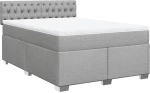 vidaXL Κρεβάτι Boxspring με Στρώμα Ανοιχτό Γκρι 140x200 εκ. Υφασμάτινο