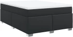 vidaXL Κρεβάτι Boxspring με Στρώμα Μαύρο 140x190εκ.από Συνθετικό Δέρμα