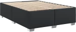 vidaXL Κρεβάτι Boxspring με Στρώμα Μαύρο 140x190εκ.από Συνθετικό Δέρμα