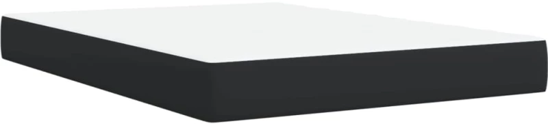 vidaXL Κρεβάτι Boxspring με Στρώμα Μαύρο 140x190εκ.από Συνθετικό Δέρμα