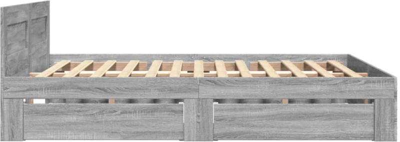 vidaXL Πλαίσιο Κρεβατιού με Κεφαλάρι Γκρι Sonoma 140x200εκ. Επεξ. Ξύλο