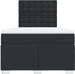 vidaXL Κρεβάτι Boxspring με Στρώμα Μαύρο 120x190εκ.από Συνθετικό Δέρμα
