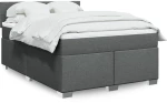 vidaXL Κρεβάτι Boxspring με Στρώμα Σκούρο Γκρι 140x200 εκ Υφασμάτινο