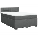 vidaXL Κρεβάτι Boxspring με Στρώμα Σκούρο Γκρι 140x200 εκ Υφασμάτινο