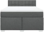 vidaXL Κρεβάτι Boxspring με Στρώμα Σκούρο Γκρι 140x200 εκ Υφασμάτινο