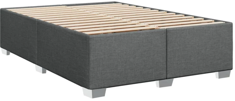 vidaXL Κρεβάτι Boxspring με Στρώμα Σκούρο Γκρι 140x200 εκ Υφασμάτινο