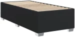 vidaXL Κρεβάτι Boxspring με Στρώμα Μαύρο 90x200εκ. από Συνθετικό Δέρμα