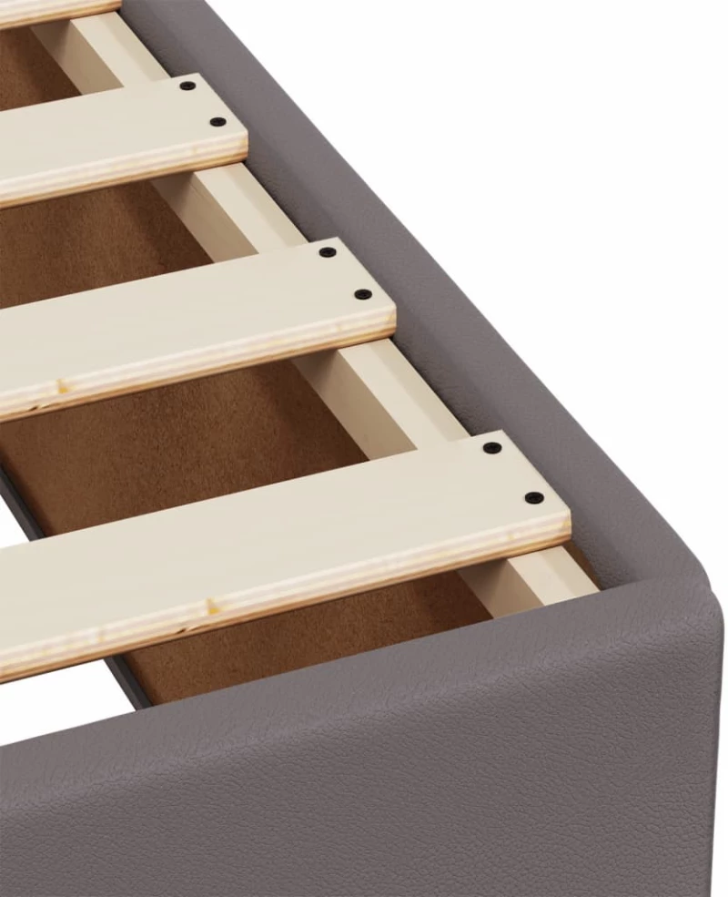 vidaXL Πλαίσιο Κρεβατιού Γκρι 140x190 εκ. από Συνθετικό Δέρμα