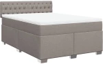 vidaXL Κρεβάτι Boxspring με Στρώμα Taupe 140x200 εκ. Υφασμάτινο