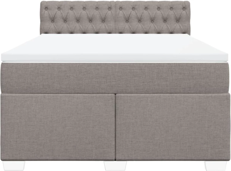 vidaXL Κρεβάτι Boxspring με Στρώμα Taupe 140x200 εκ. Υφασμάτινο