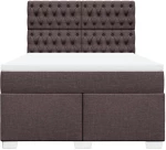 vidaXL Κρεβάτι Boxspring με Στρώμα Σκούρο Καφέ 140x200 εκ Υφασμάτινο