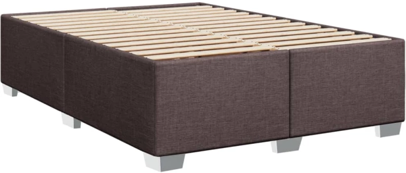 vidaXL Κρεβάτι Boxspring με Στρώμα Σκούρο Καφέ 140x200 εκ Υφασμάτινο