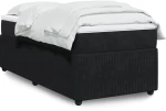 vidaXL Κρεβάτι Boxspring με Στρώμα Μαύρο 80 x 200 εκ. Βελούδινο